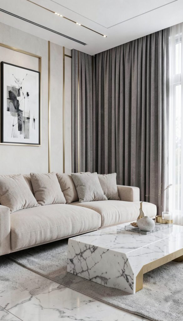 Sala elegante en tonos neutros - Fondos de Salas