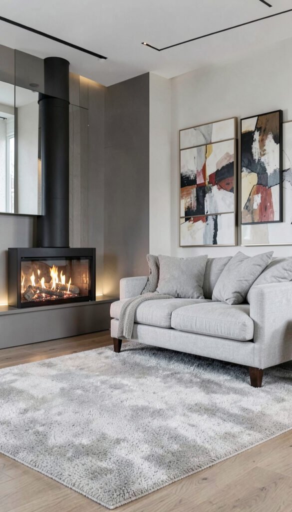 Sala Moderna con Chimenea - Fondos de Salas