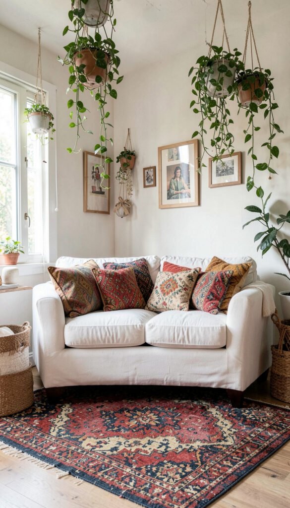 Sala Boho Chic con Textiles - Fondos de Salas