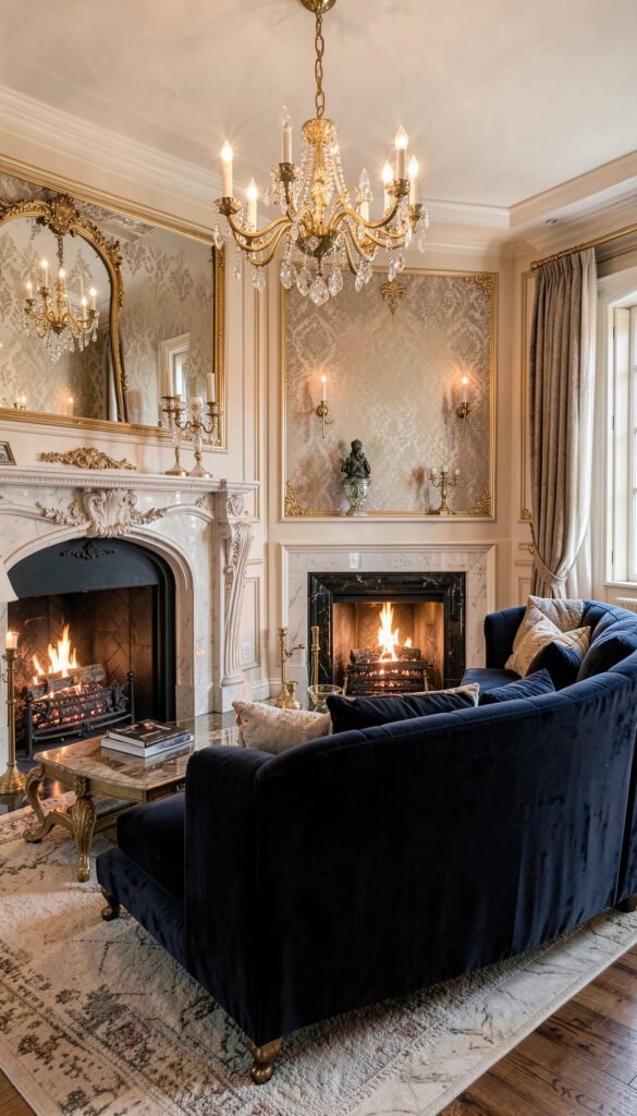 Sala Lujosa con Chimenea - Fondos de Salas