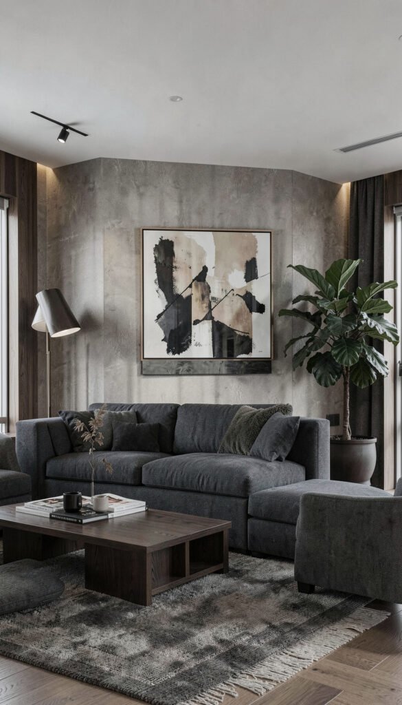 Sala Moderna con Madera Oscura - Fondos de Salas