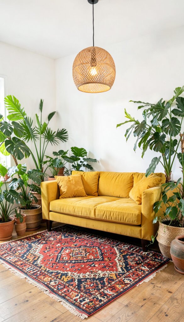 Sala bohemia con plantas - Fondos de Salas