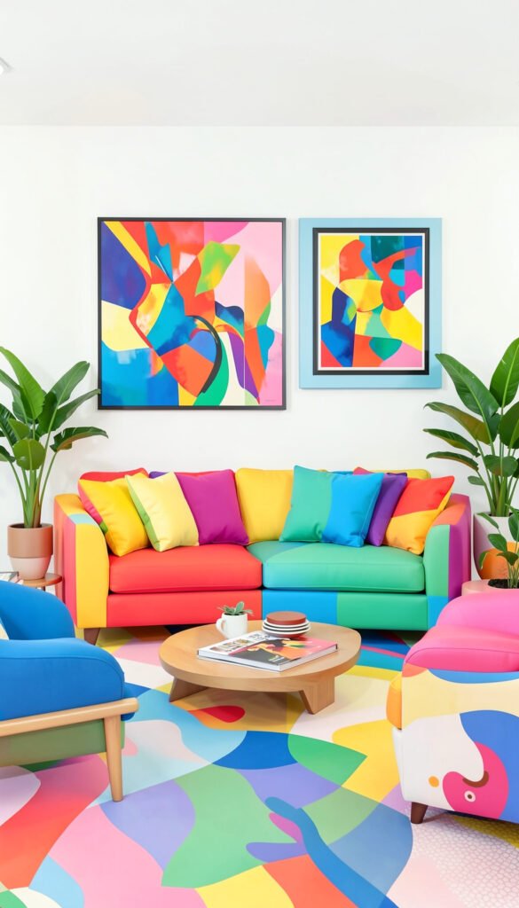 Sala de Casa Animada Colorida - Fondos de Salas